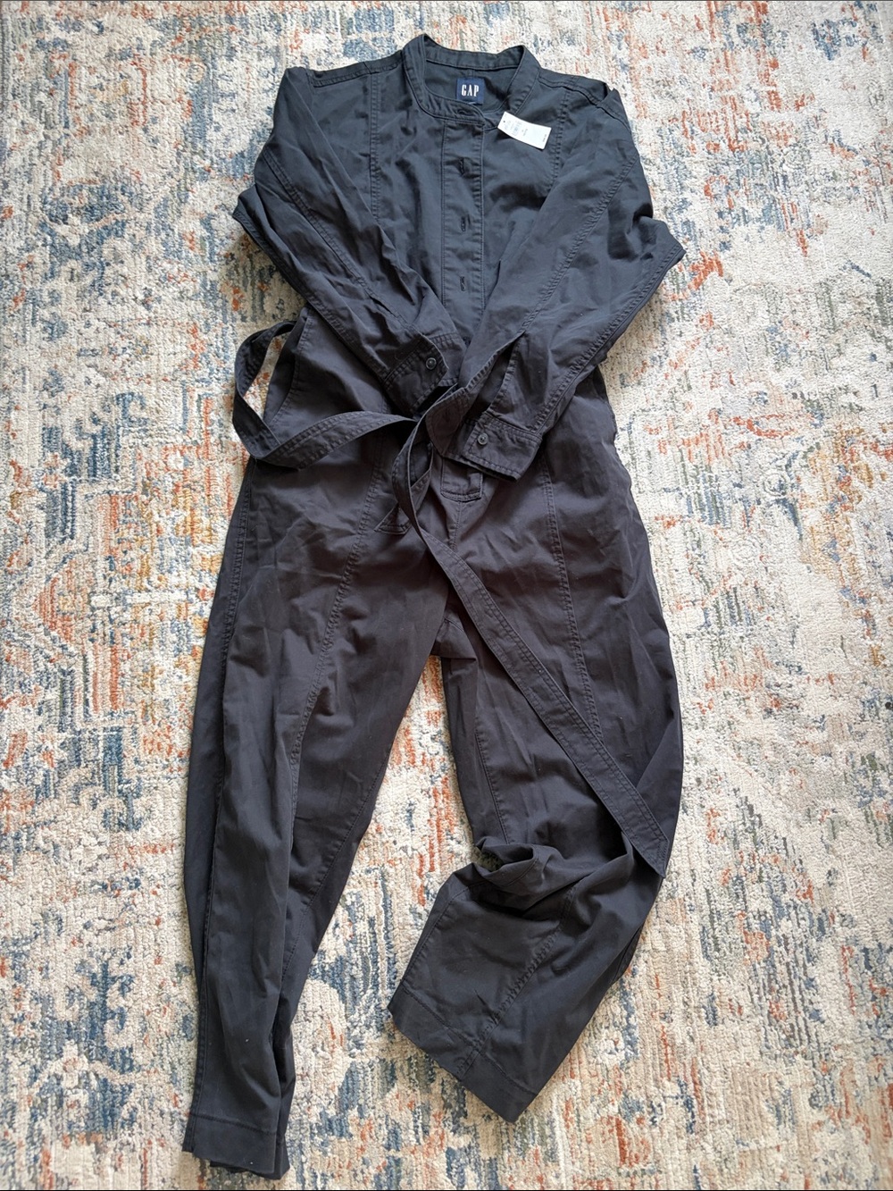GAP Black Jumpsuit with Self-Tie Waist
